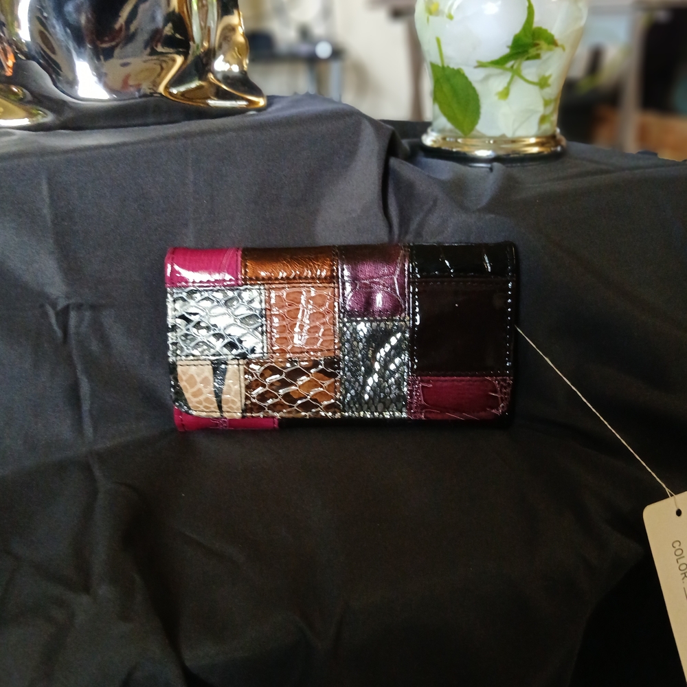 Multicolor Patchwork Leather Wallet - image 3